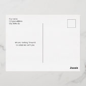 シンプル写真モダン金ゴールド箔で日付を保存 箔招待状ポストカード (裏面)