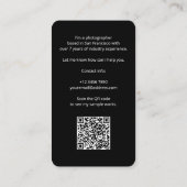 シンプル写真モダンQRコードプロフェッショナルポートフォリオ 名刺 (裏面)