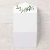 シンプル写真ユーカリ両結婚親 オールインワン招待状 (外側)