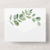 シンプル写真ユーカリ両結婚親 オールインワン招待状 (裏面)