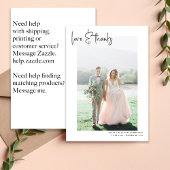 シンプル写真ラヴ感謝してい結婚ズ サンキューカード