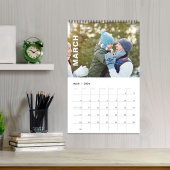 シンプル写真ヶ月ミニマクールリストタイポグラフィ カレンダー