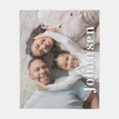 シンプル写真一家名 フリースブランケット (正面)