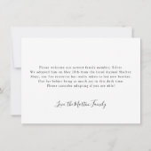 シンプル写真上級犬ペット養子縁組のお知らせ 案内状 (裏面)