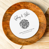 シンプル写真丸QRコードの日付を保存結婚する 招待状