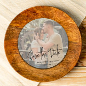 シンプル写真丸QRコードの日付を保存結婚する 招待状