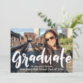 シンプル写真付き白黒グラッドアナウンス 案内状 (スタンド正面)