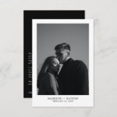 シンプル写真付き結婚Blackサンキューカード サンキューカード (正面/裏面)