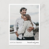 シンプル写真付き結婚Chic's Thank You Postague ポストカード (正面)