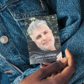 シンプル写真付き赤い葬儀祈りの言葉カード エンクロージャーカード