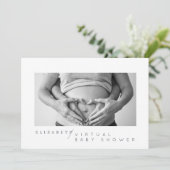 シンプル写真仮想ベビーシャワー 招待状 (スタンド正面)