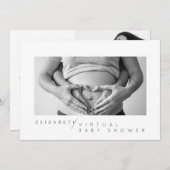 シンプル写真仮想ベビーシャワー 招待状 (正面/裏面)