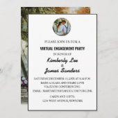 シンプル写真仮想婚約パーティ招待状 招待状 (正面/裏面)