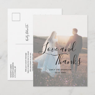 シンプル写真優雅な結婚式 ポストカード