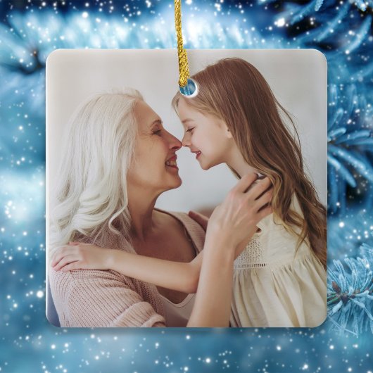 シンプル写真冬の水彩赤（鳥）ショウジョウコウカンチョウ鳥 セラミックオーナメント