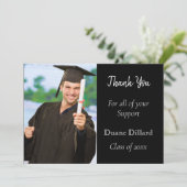 シンプル写真卒業ありがとう サンキューカード (スタンド正面)