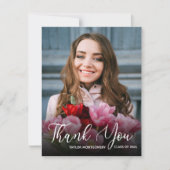 シンプル写真卒業ありがとう ノートカード (正面)