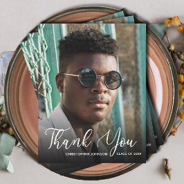 シンプル写真卒業ありがとう ノートカード