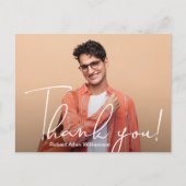 シンプル写真卒業ありがとう ポストカード (正面)