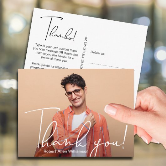 シンプル写真卒業ありがとう ポストカード