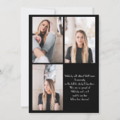 シンプル写真卒業アナウンスブラモダンック 招待状 (裏面)