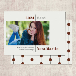 シンプル写真卒業オーバーンクリーム発表 案内状