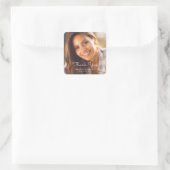 シンプル写真卒業サンキュースクエアステッカー スクエアシール (バッグ)