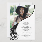 シンプル写真卒業パーティー招待状 招待状 (正面)