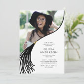 シンプル写真卒業パーティー招待状 招待状 (スタンド正面)