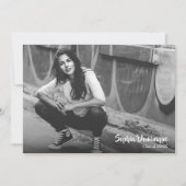 シンプル写真卒業パーティー招待状 招待状 (正面)