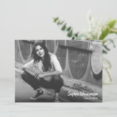 シンプル写真卒業パーティー招待状 招待状 (スタンド正面)