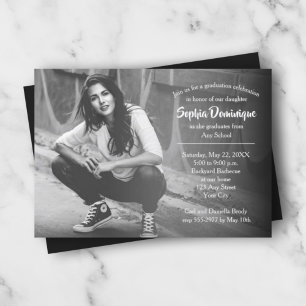 シンプル写真卒業パーティー招待状 招待状