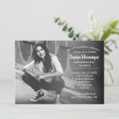 シンプル写真卒業パーティー招待状 招待状 (スタンド正面)