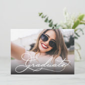 シンプル写真卒業パーティー招待状 招待状 (スタンド正面)