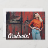 シンプル写真卒業パーティー招待状 招待状 (正面)