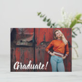 シンプル写真卒業パーティー招待状 招待状 (スタンド正面)