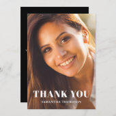 シンプル写真卒業フラットサンキューカード サンキューカード (正面/裏面)