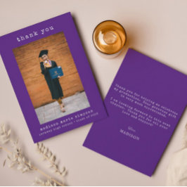 シンプル写真卒業ミニマリストありがとう ノートカード