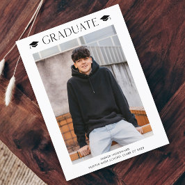 シンプル写真卒業招待状