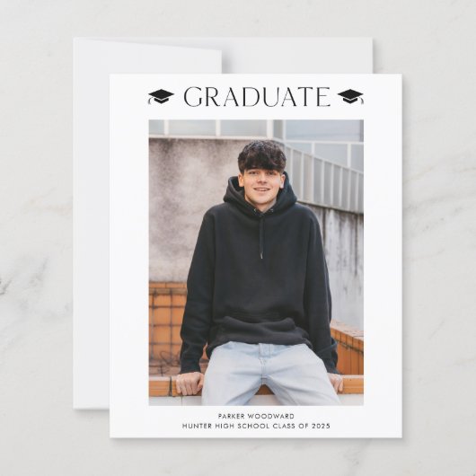 シンプル写真卒業招待状 (正面)