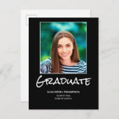 シンプル写真卒業発表はがき 案内ポストカード (正面/裏面)