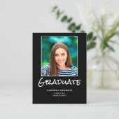 シンプル写真卒業発表はがき 案内ポストカード (スタンド正面)