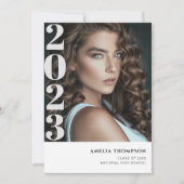 シンプル写真卒業発表 案内状 (正面)