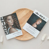 シンプル写真卒業発表 案内状