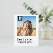 シンプル写真卒業2022パーティの招待状 ポストカード (スタンド正面)