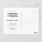 シンプル写真卒業2022パーティの招待状 ポストカード (裏面)