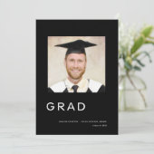 シンプル写真卒業2024黒 案内状 (スタンド正面)