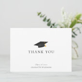 シンプル写真卒業2025 サンキューカード (スタンド正面)