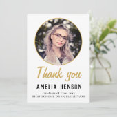 シンプル写真卒業 サンキューカード (スタンド正面)