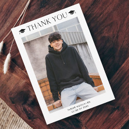 シンプル写真卒業 サンキューカード